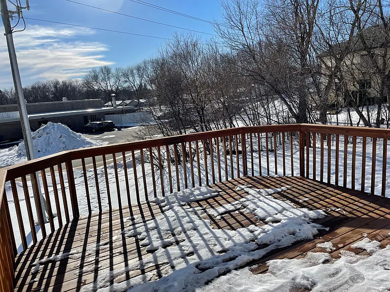 Large deck overlooking elementary school