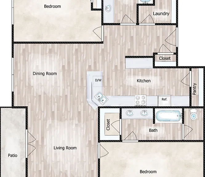 2B2B Floorplan Diagram