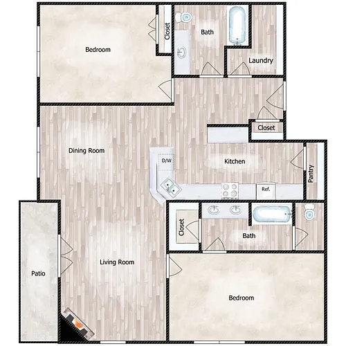 Floor plan 2B2B