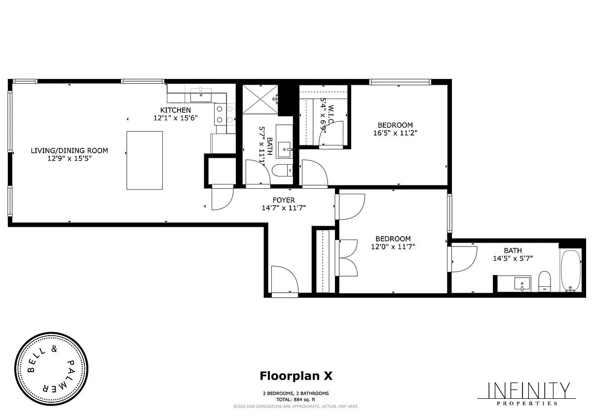 Floor plan 2BR/2BA