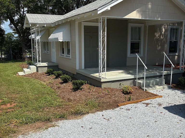 Porch and parking