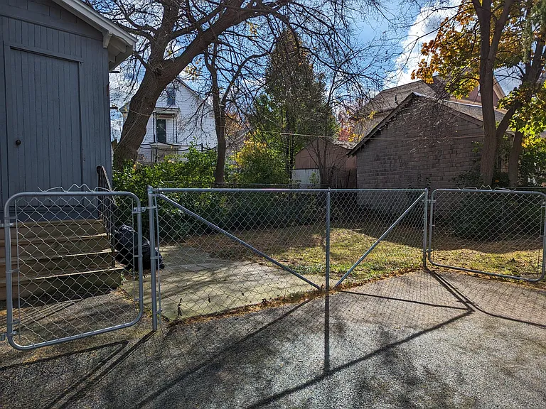 Fenced in backyard for pets