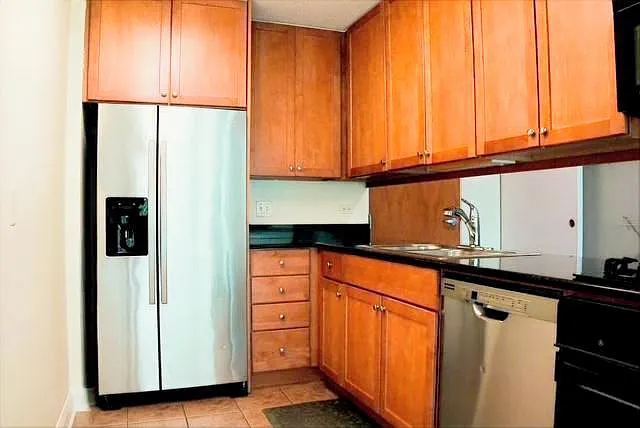 Kitchen with large storage cabinets