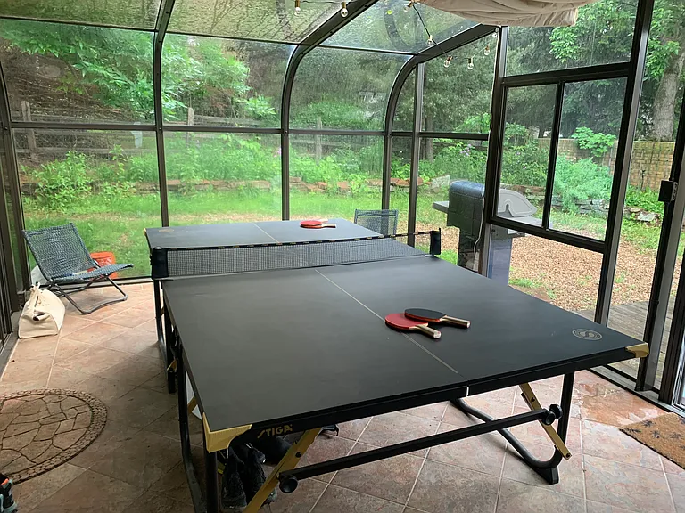 Sun room with Ping Pong table