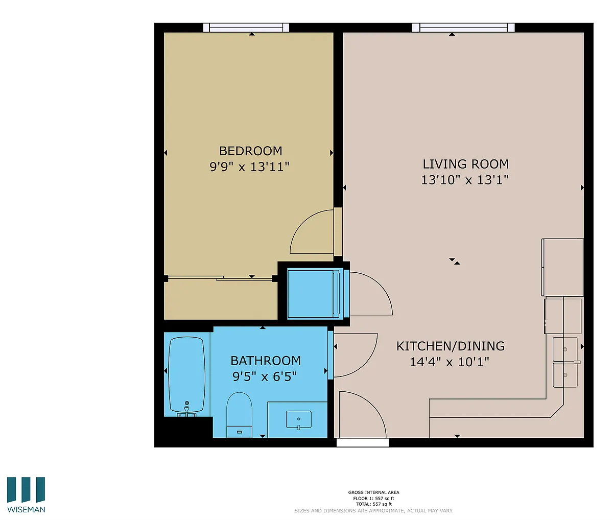Floor plan One-Bedroom One-Bathroom