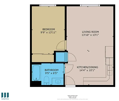 Floor plan One-Bedroom One-Bathroom