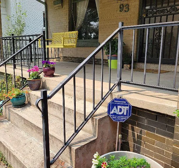 Sunny front porch. Add a swing or comfy chairs and enjoy.
