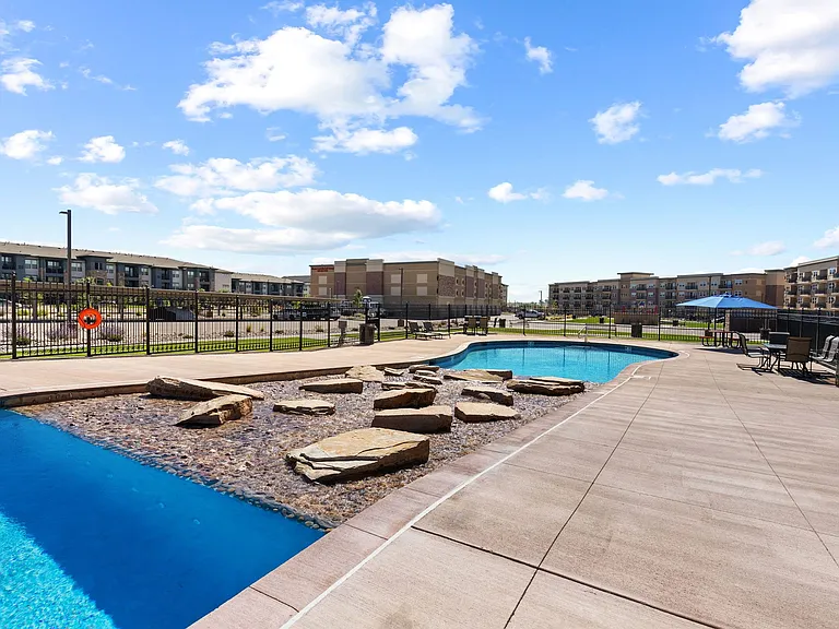 Outdoor swimming pool and year-round hot tub