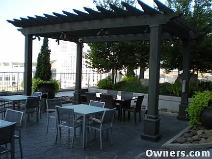 Gazebo and dining area on pool deck