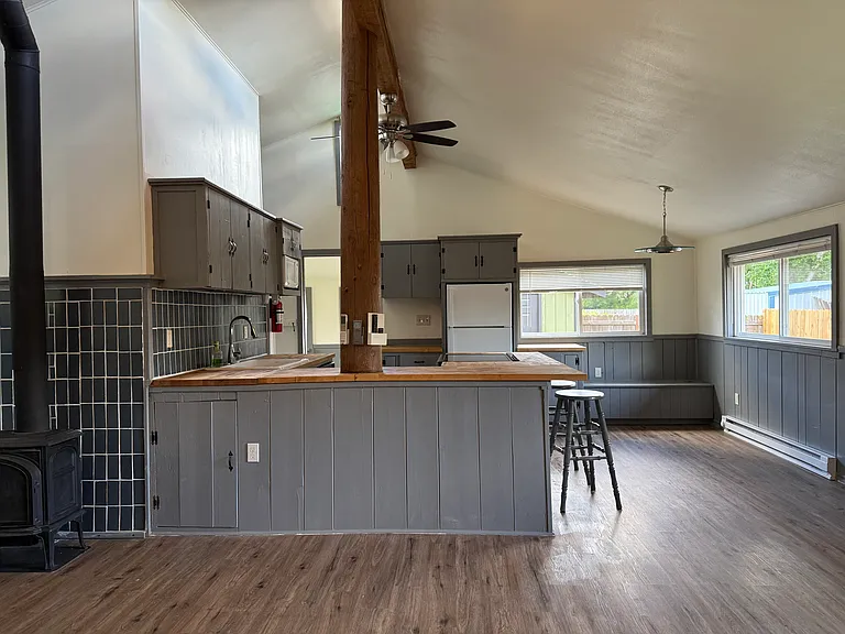 view of living and kitchen area