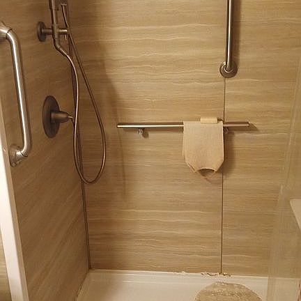 Walk in shower bathroom 