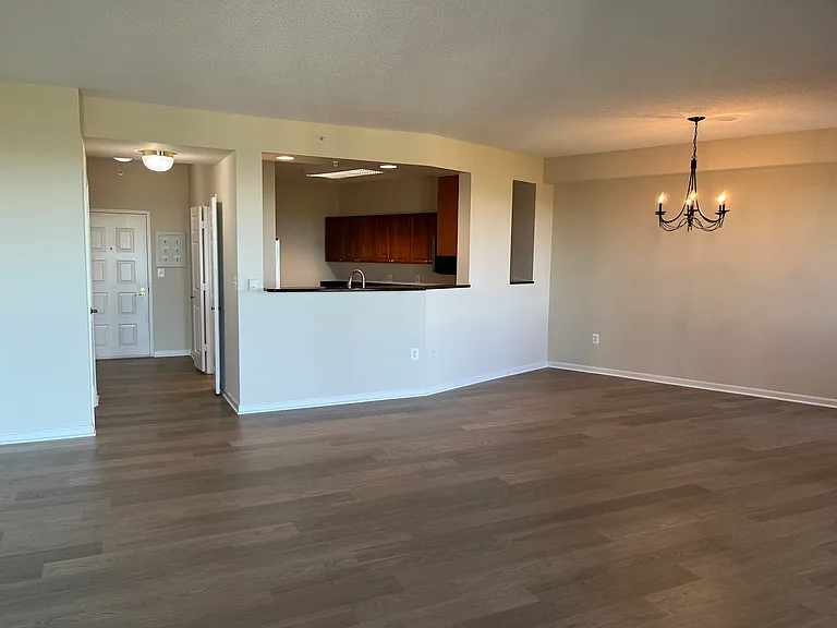 Living/Dining area with pass-through to kitchen