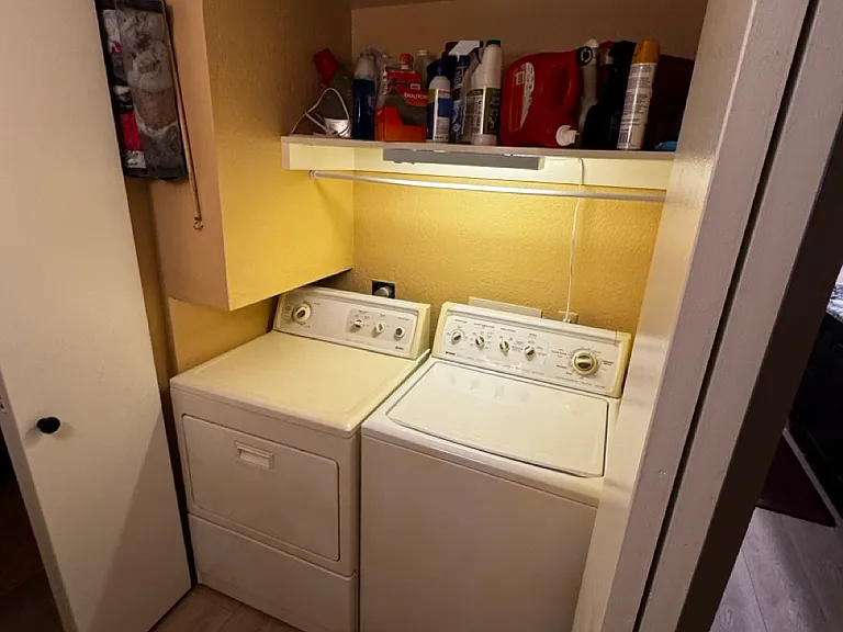 In unit, washer and dryer
