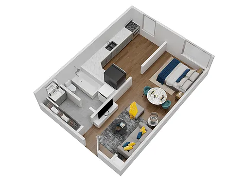 Floor plan Renovated Studio