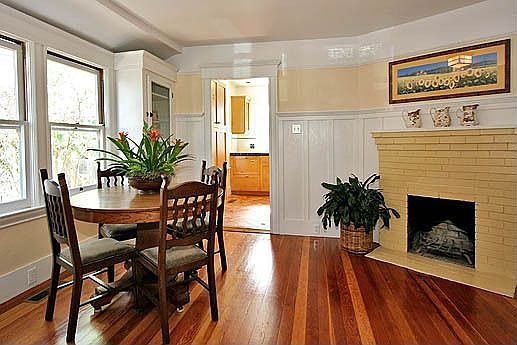 Formal dining room with fireplace...