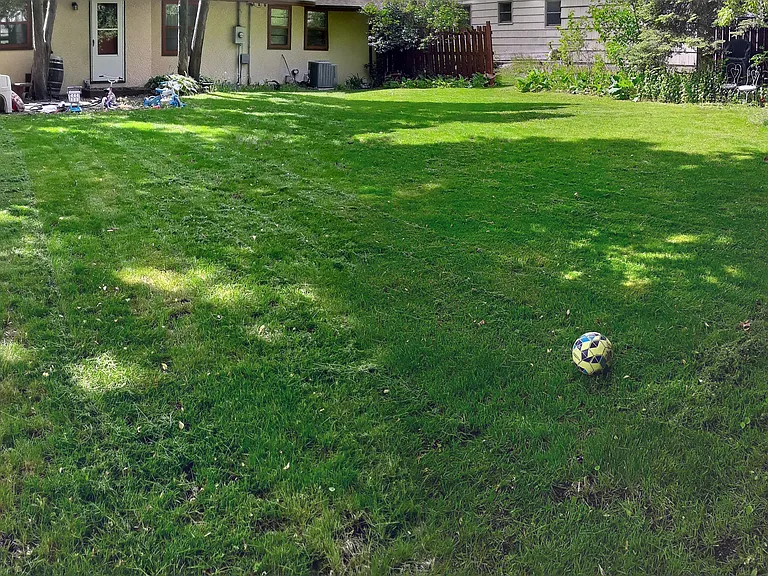 Expansive backyard and outdoor seating and grilling