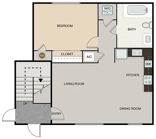 Floor plan 1 bedroom 1 bath