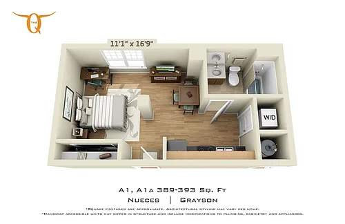 Floor plan Studio (Price Per Bed)