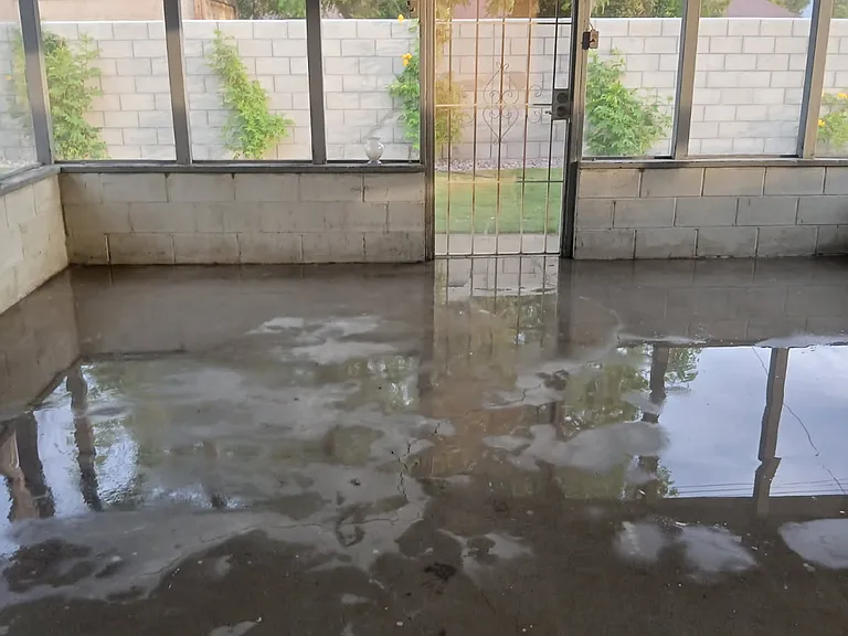 patio in backyard