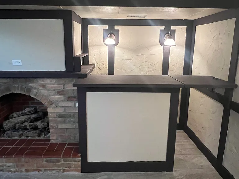 Basement with a wet bar