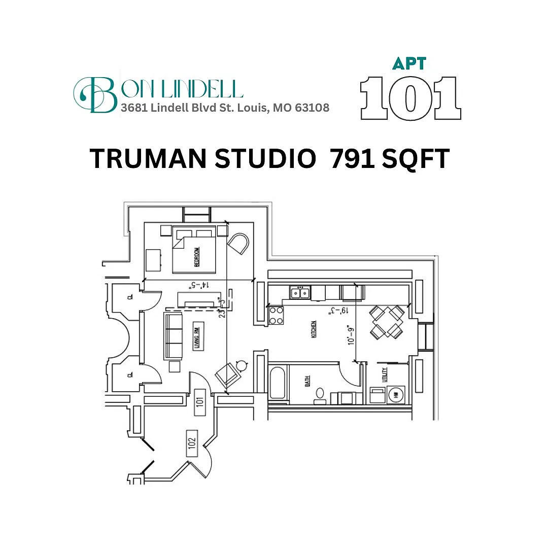 Floor plan Studio 101
