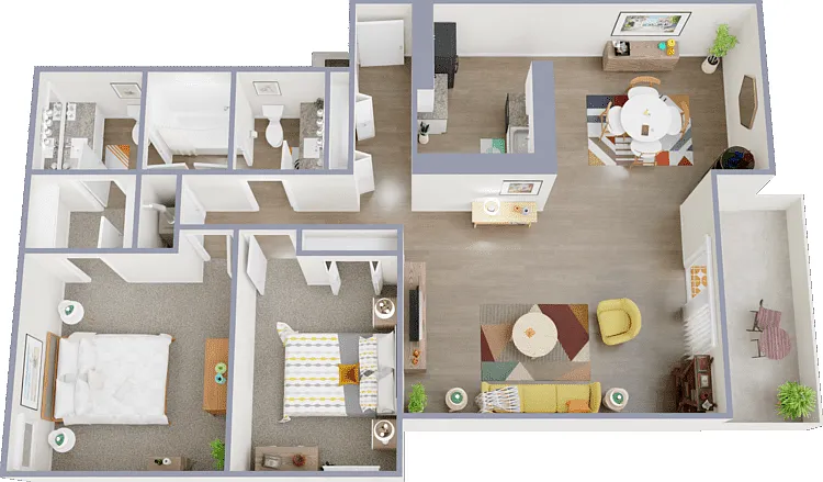 2x1.5 Floorplan Diagram