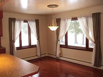 Large dining area open to the kitchen.
