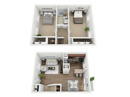Floor plan 2 Bed Townhome