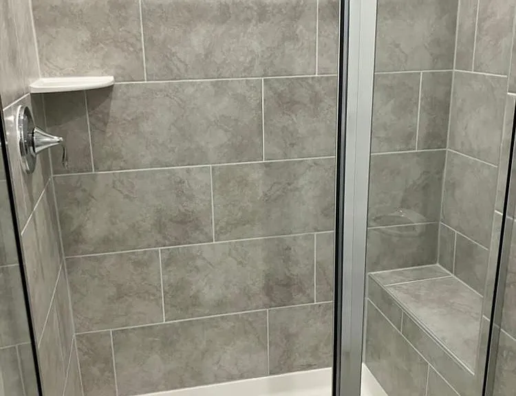Master bathroom tiled shower