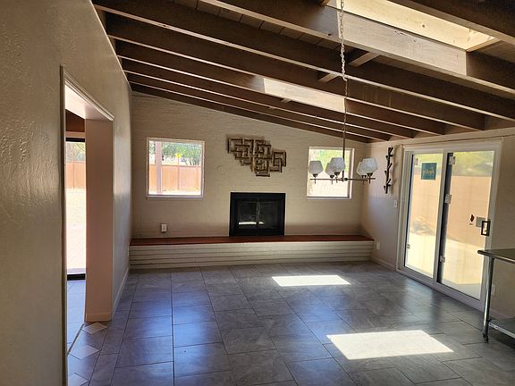 Dining area with sliding door entry