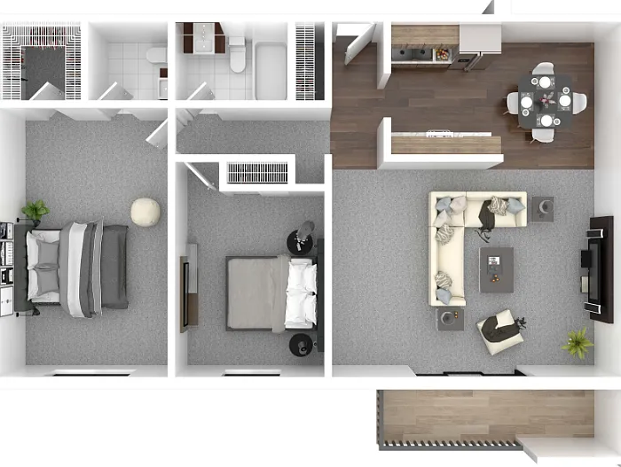 2 Bedroom B Floorplan Diagram