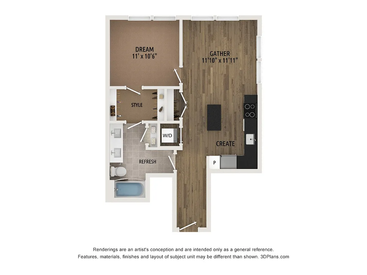 Floor plan A2 -Affordable WDU 100 AMI
