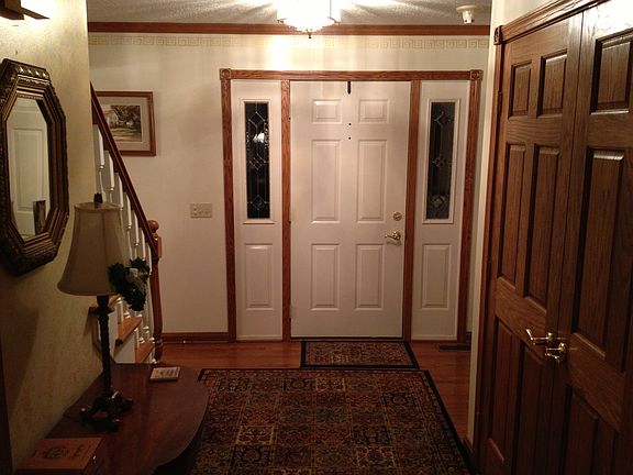 Foyer with hard wood floors
