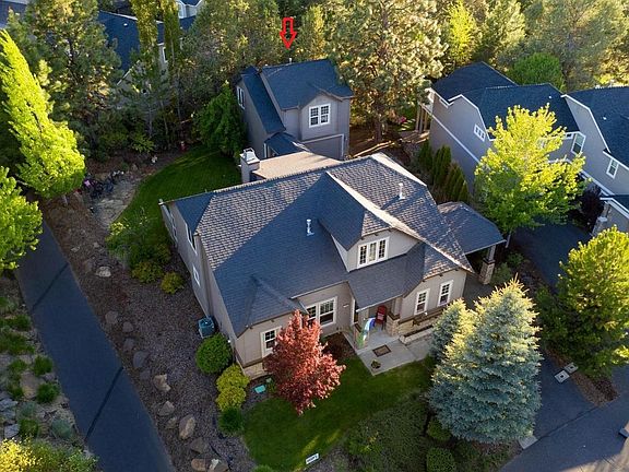 Ariel view of ADU - located behind house where owner lives.