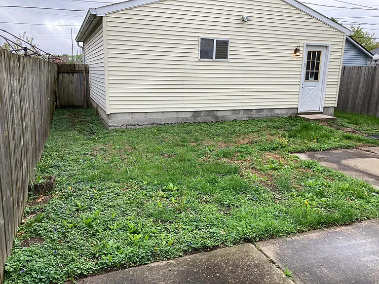 Backyard and garage