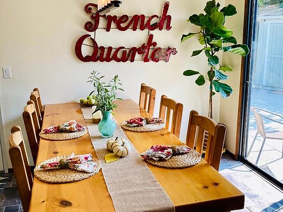 Large family style farm table for dining (seats 10)