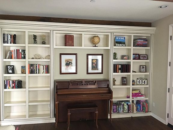 book shelf in living room