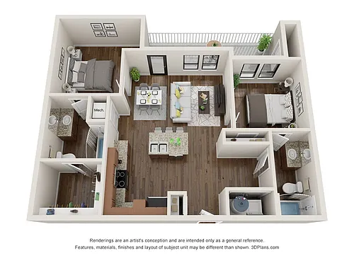 Floor plan 2 Bedroom B