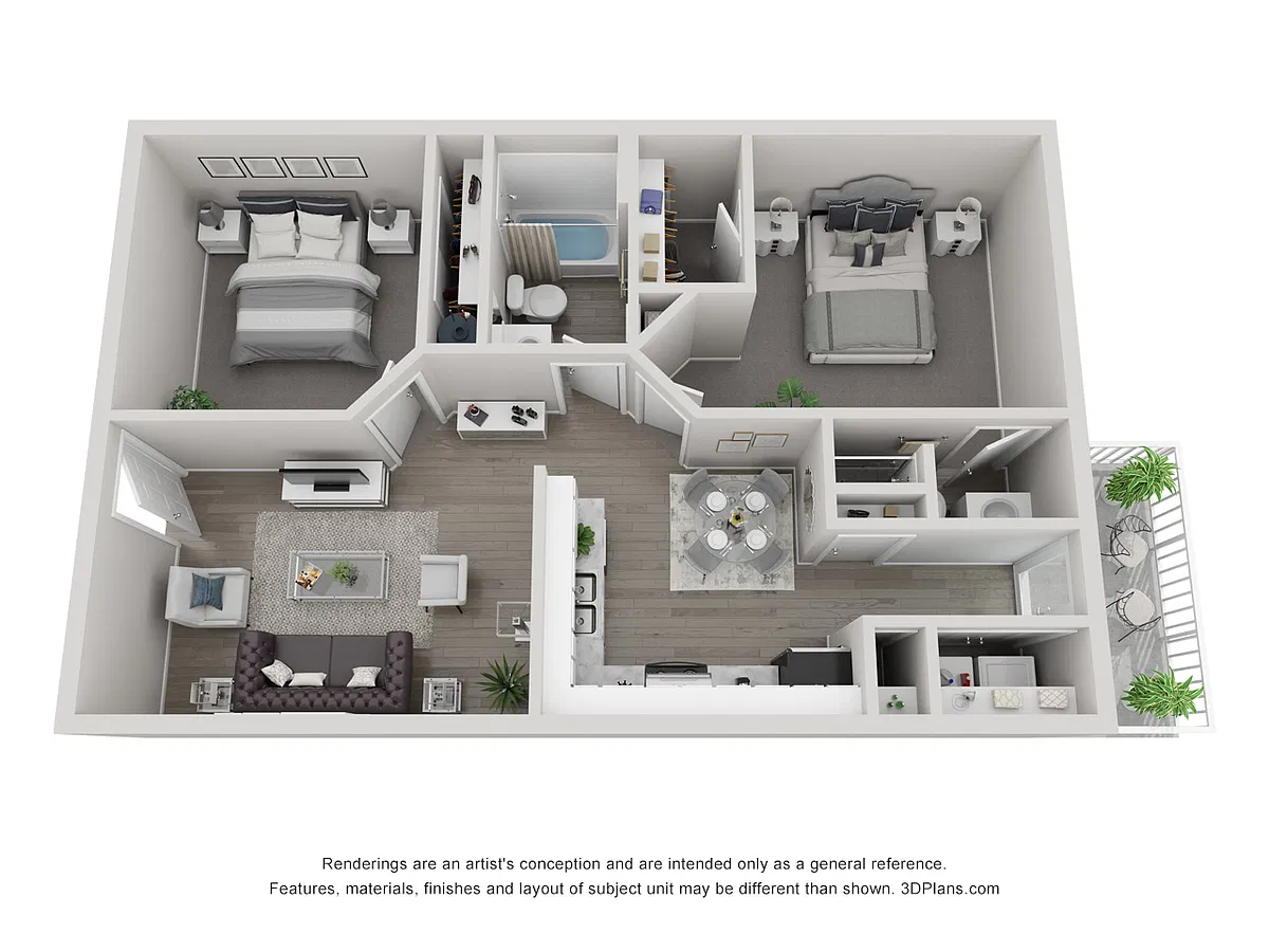 Floor plan 2 bedroom 2 bath Semi
