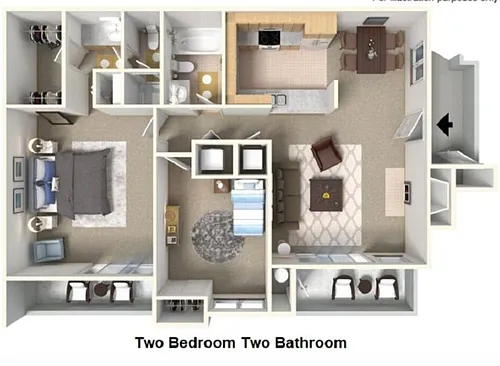 Floor plan Two Bedroom Two Bathroom