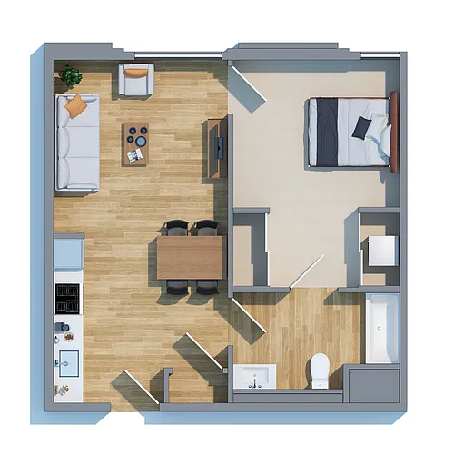 Floor plan 1 bedroom