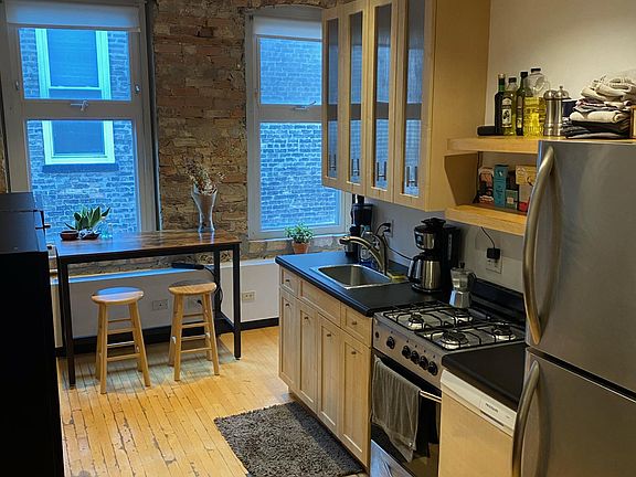 kitchen and sitting area