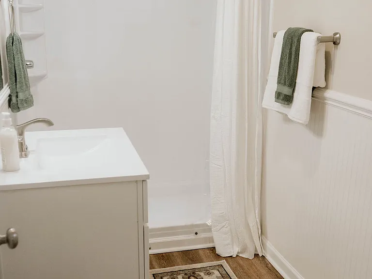 Refresh and recharge in the roomy walk-in shower
