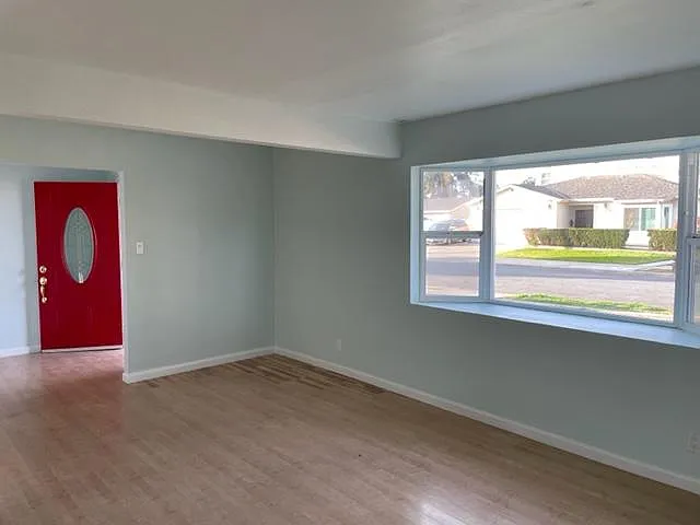 Living room with bay window