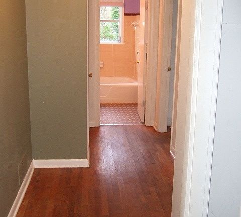 hallway to 2 BR and the bath, linen closet and big closet