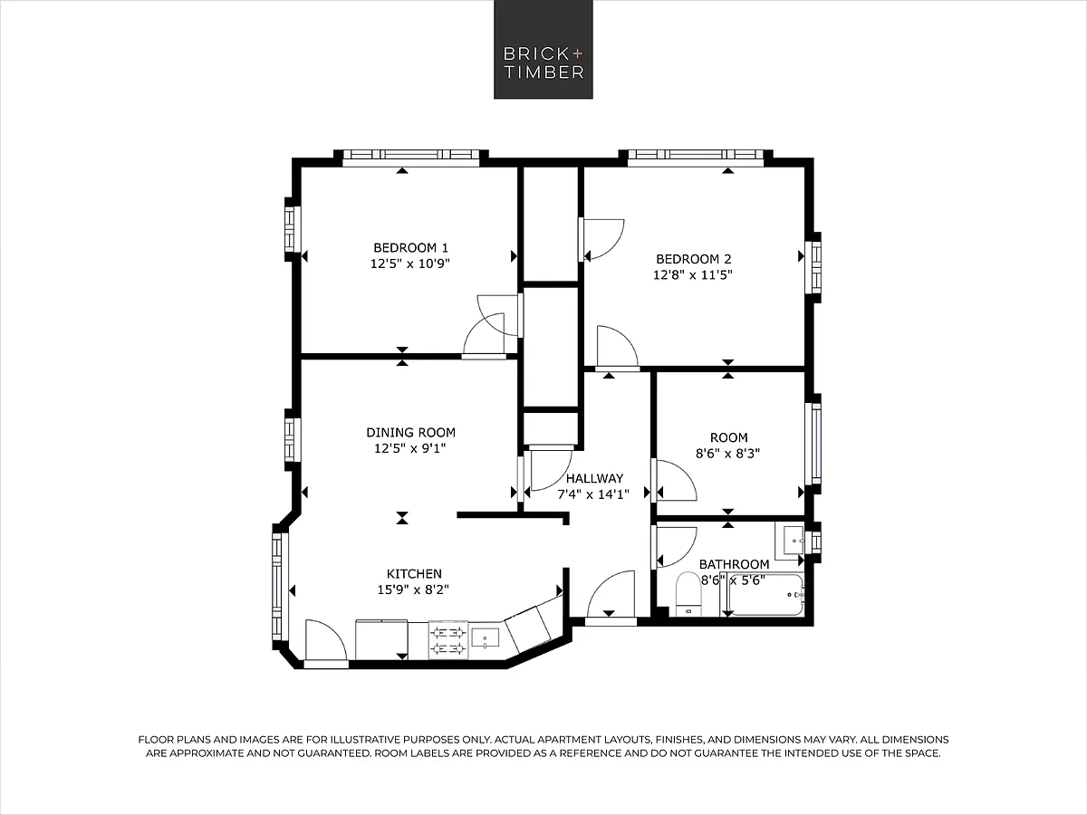 Floor plan 2 Bed with Den 1 Bath