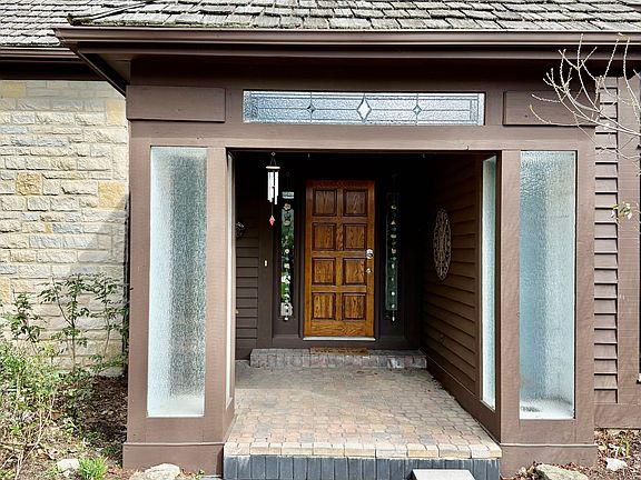 lighted columns and entry