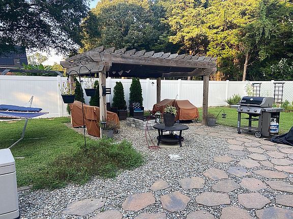 Pergola and fire pit area