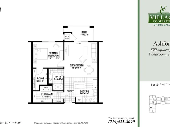 Ashford Plan, Village Cooperative of Ute Valley (Active Adults 55+)