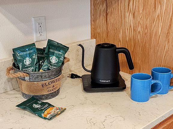 Coffee making equipment provided for our guests.